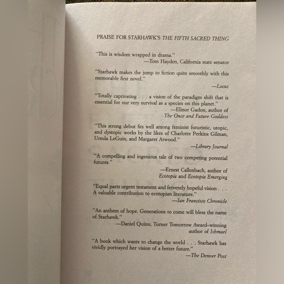 *New ~ THE FIFTH SACRED THING ~ Novel by STARHAWK - Picture 8 of 14